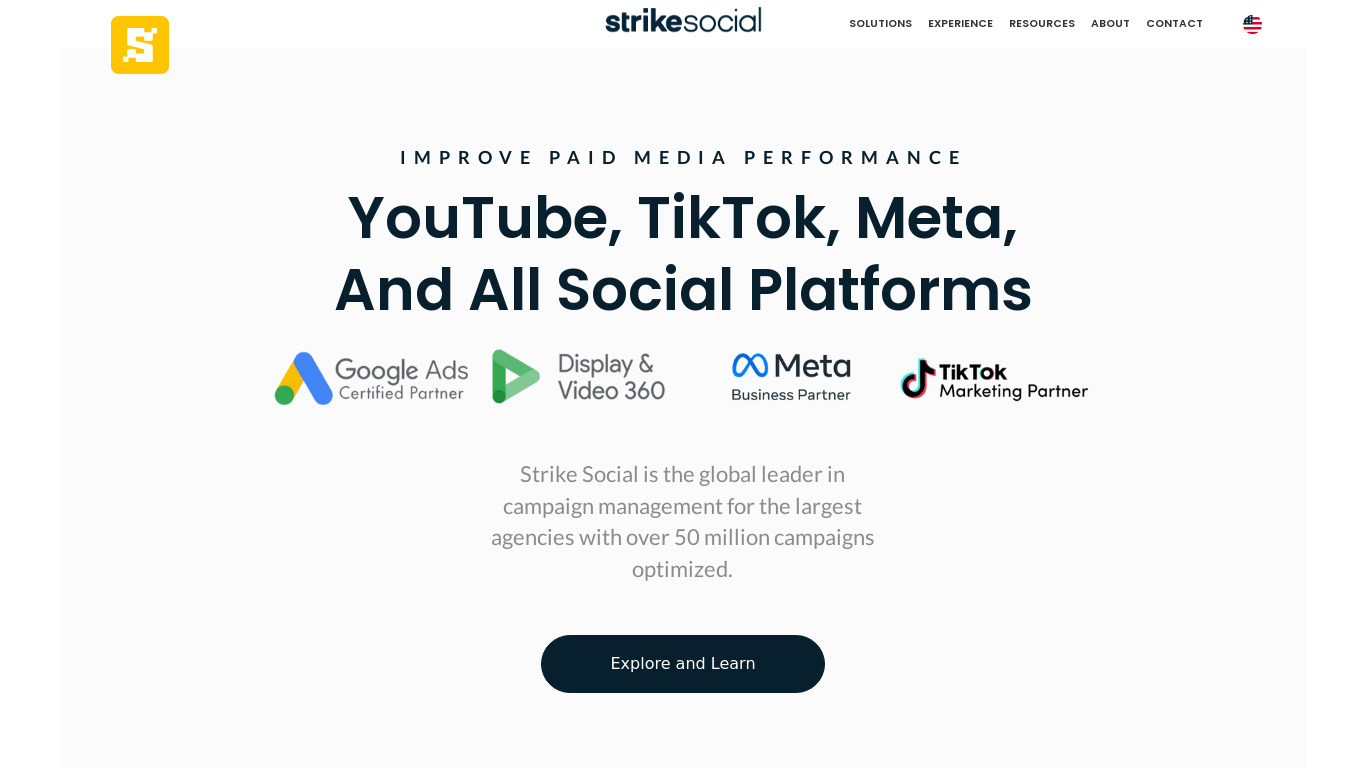 StrikeSocial Landing page