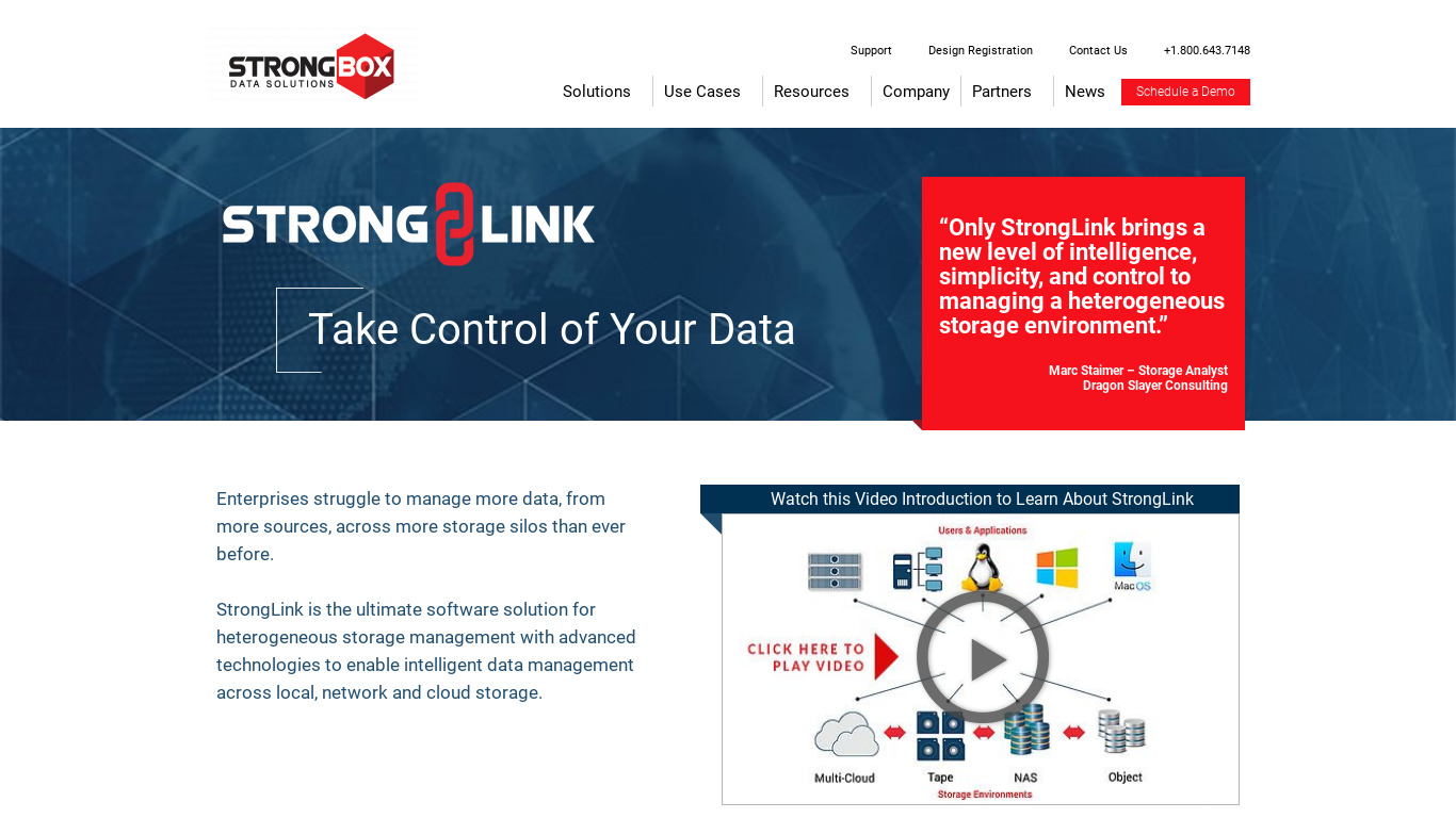 strongboxdata.com StrongLink Landing page