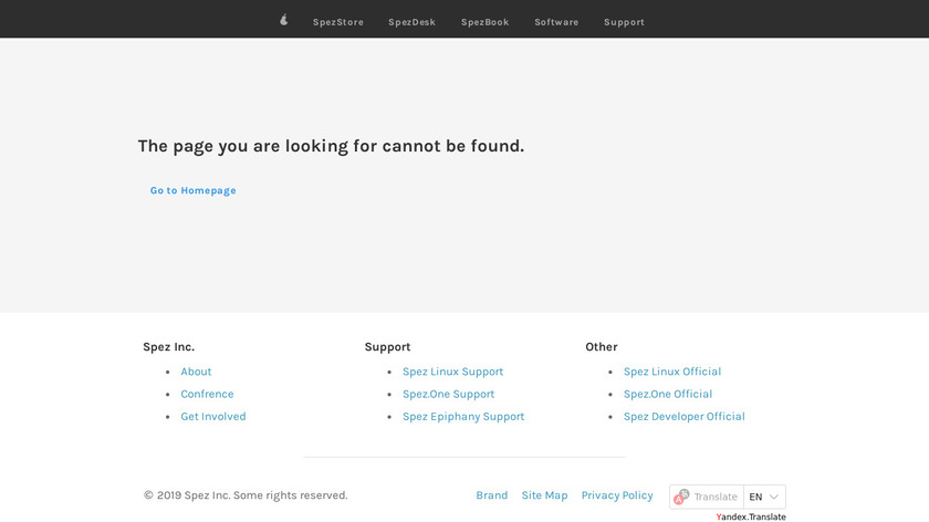 Spez Browser Landing Page