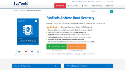 SysTools Address Book Recovery image
