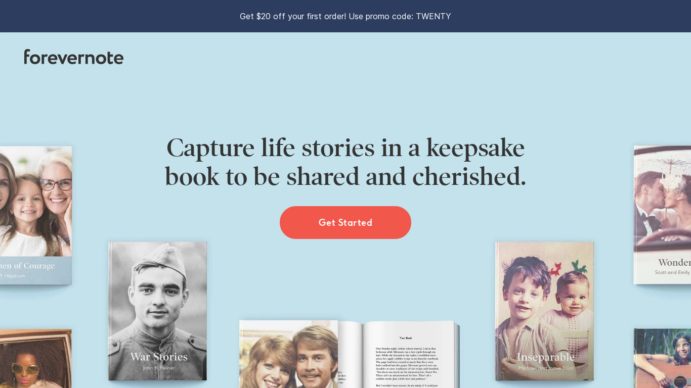 Forevernote Landing page