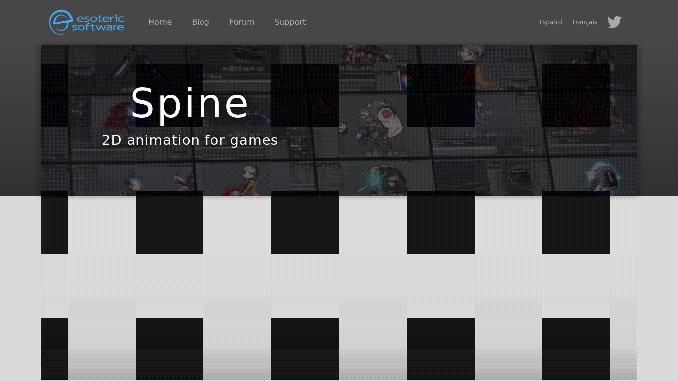 Spine Animation Landing page