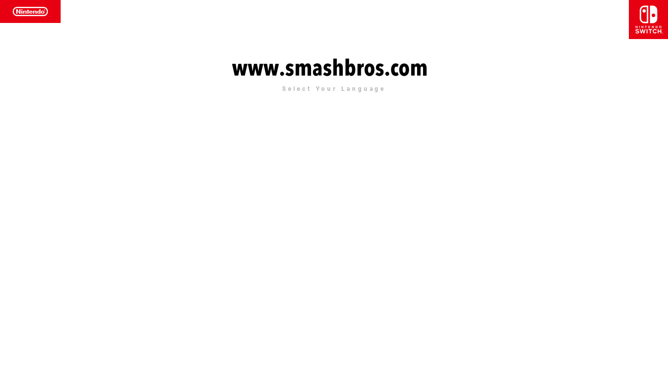 Super Smash Bros. Ultimate Landing page