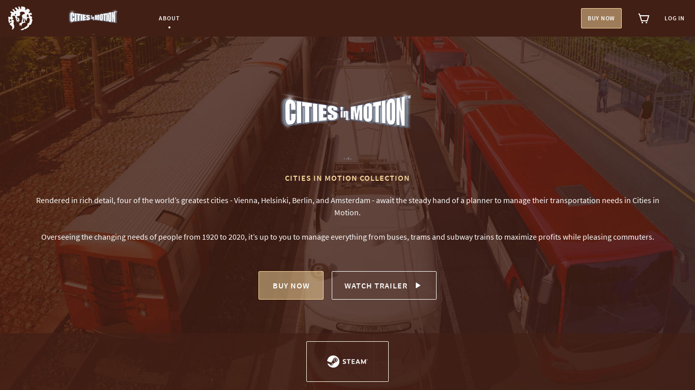 Cities In Motion Landing page