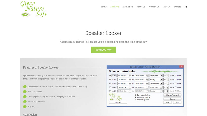 Speaker Locker by GgreenNatureSoft Landing Page