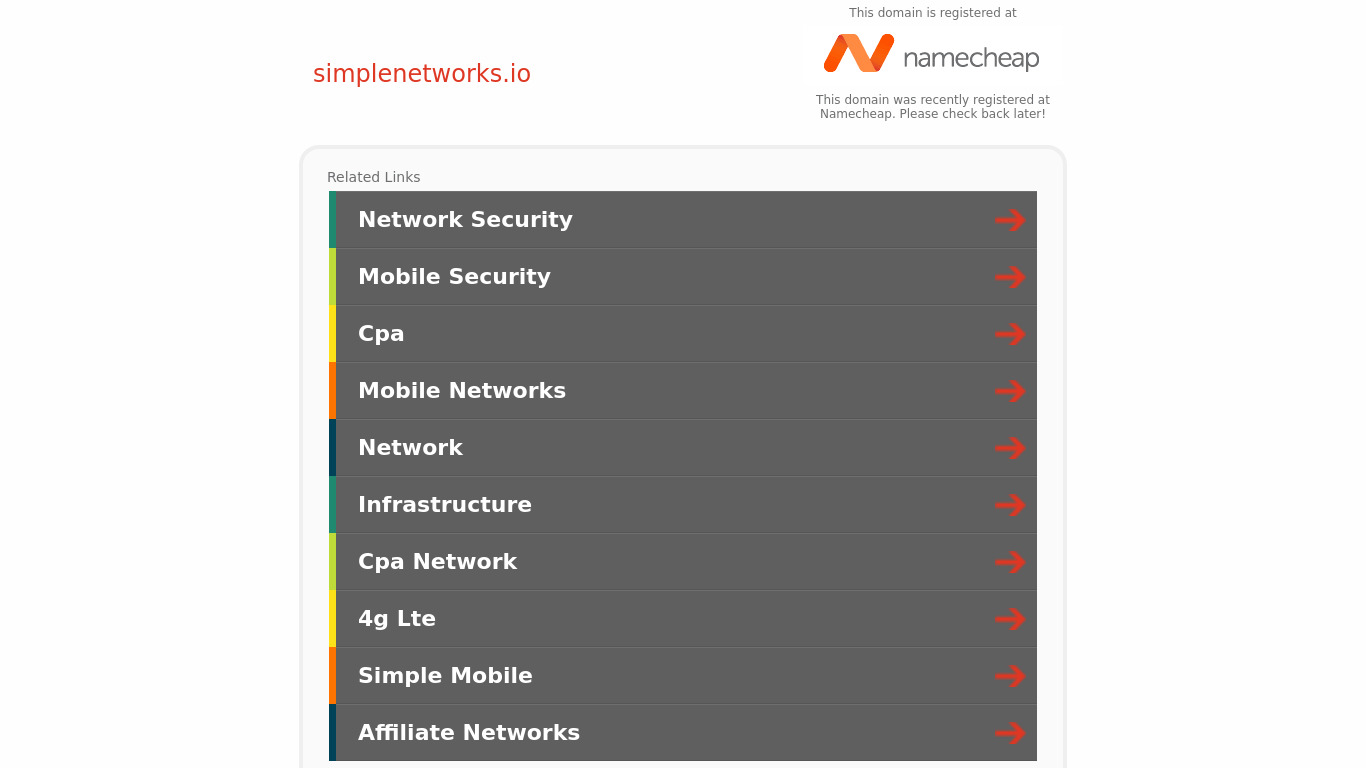 SimpleNETWORKS Landing page