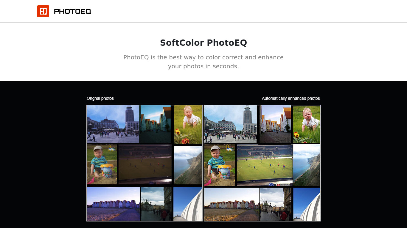 SoftColor PhotoEQ Landing page