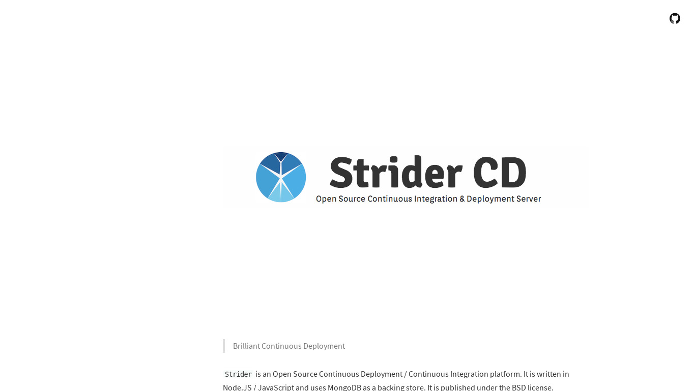Strider CD Landing page
