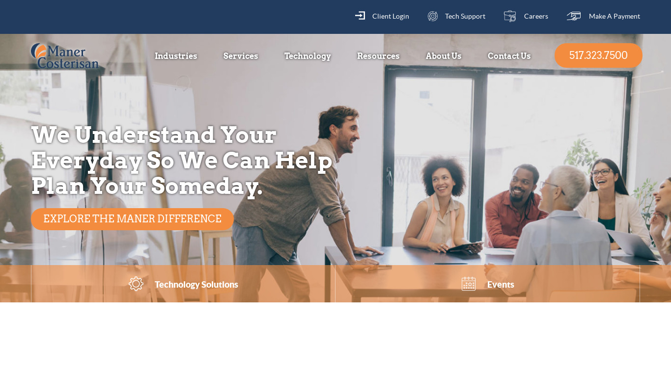Maner Costerian Landing page