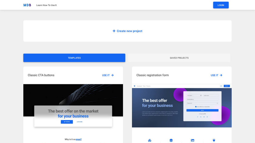 Material Builder Landing Page