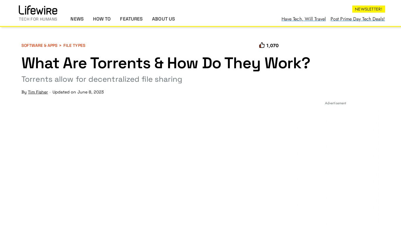 µTorrent Landing page