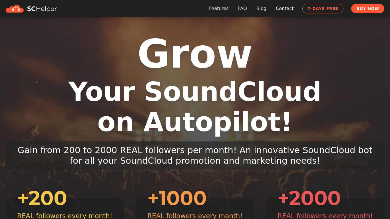 SoundCloud Helper Landing page