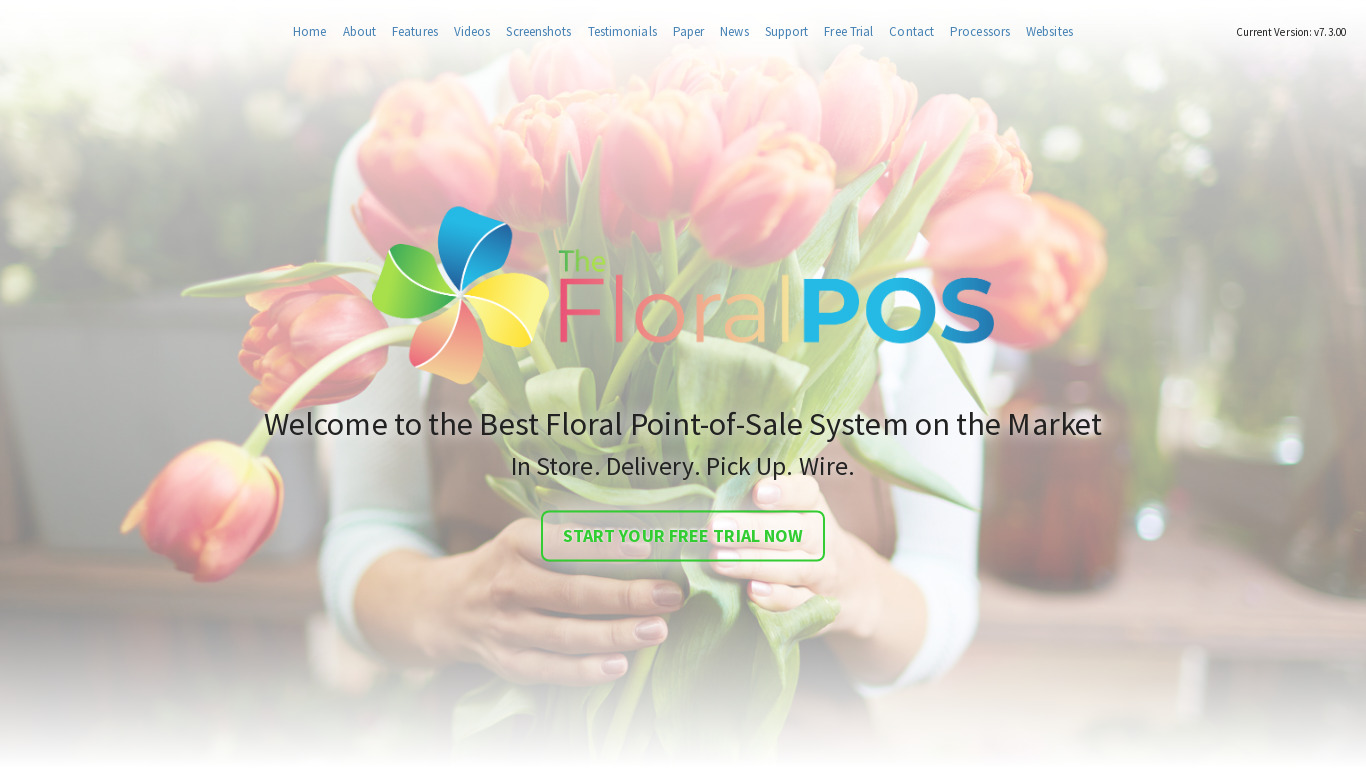 The Floral POS Landing page