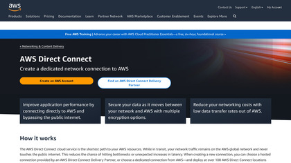 AWS Direct Connect screenshot