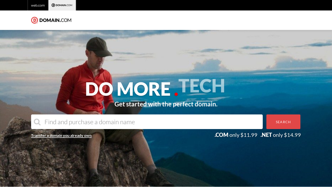 Domain.com Landing page