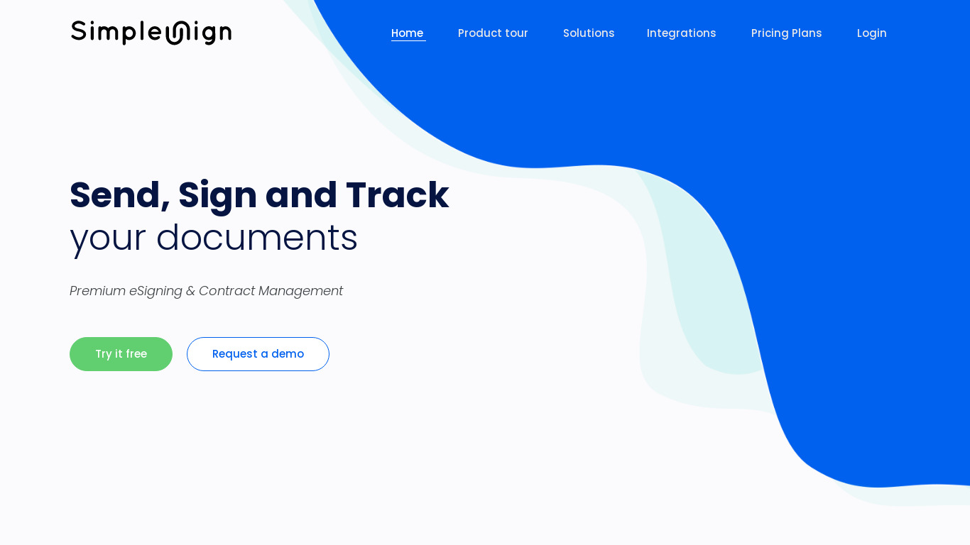 Simple Sign Landing page