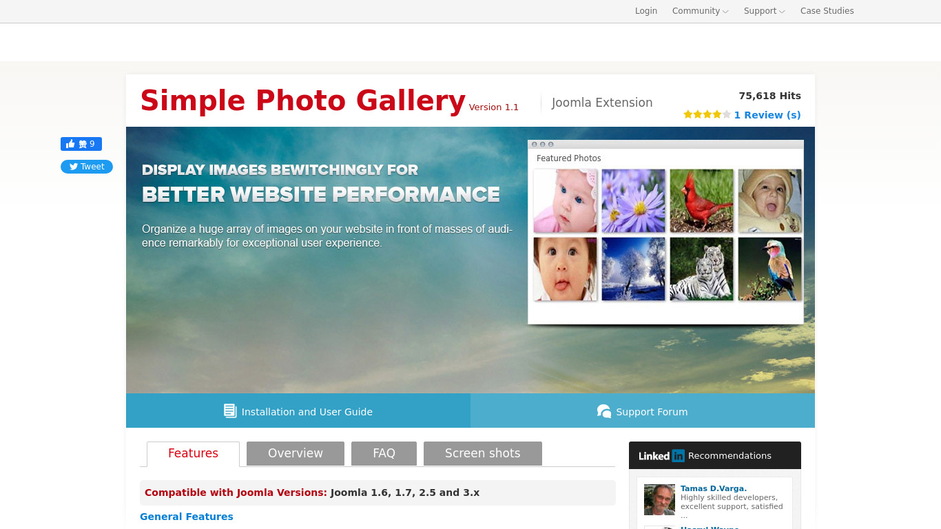 Simple Photo Gallery Landing page
