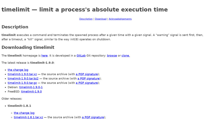 timelimit Landing Page