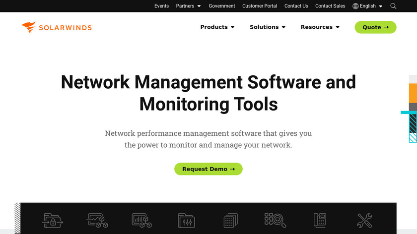 SolarWinds Network Management Landing Page