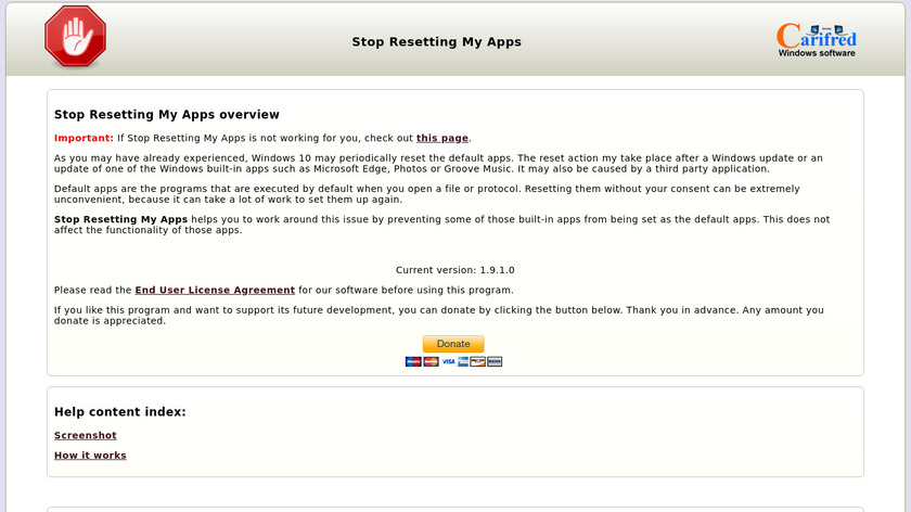 Stop Resetting My Apps Landing Page