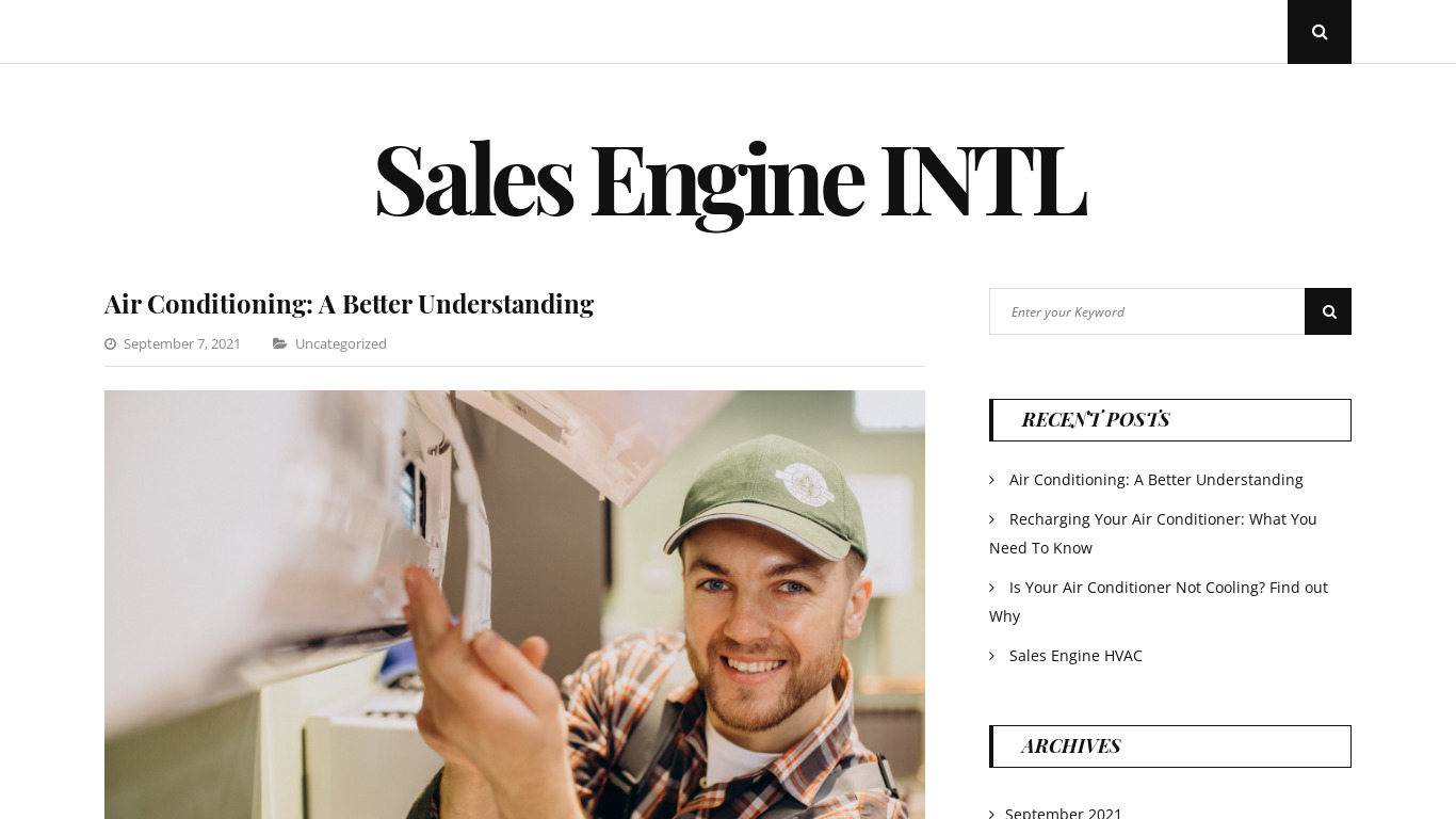 Sales Engine International Landing page