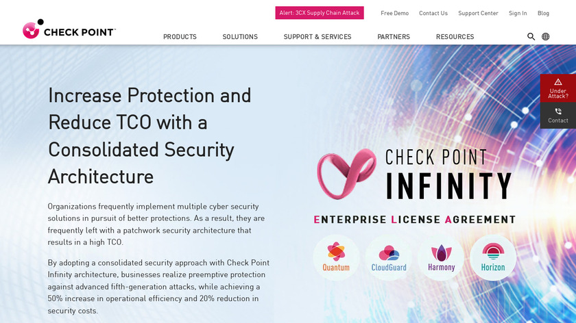 Check Point Infinity Landing Page