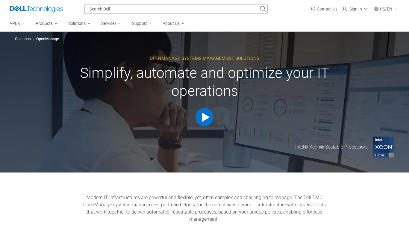 Dell Asset Manager Landing page