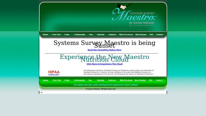 System Survey Maestro Landing Page