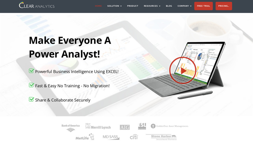 Clear Analytics Landing Page