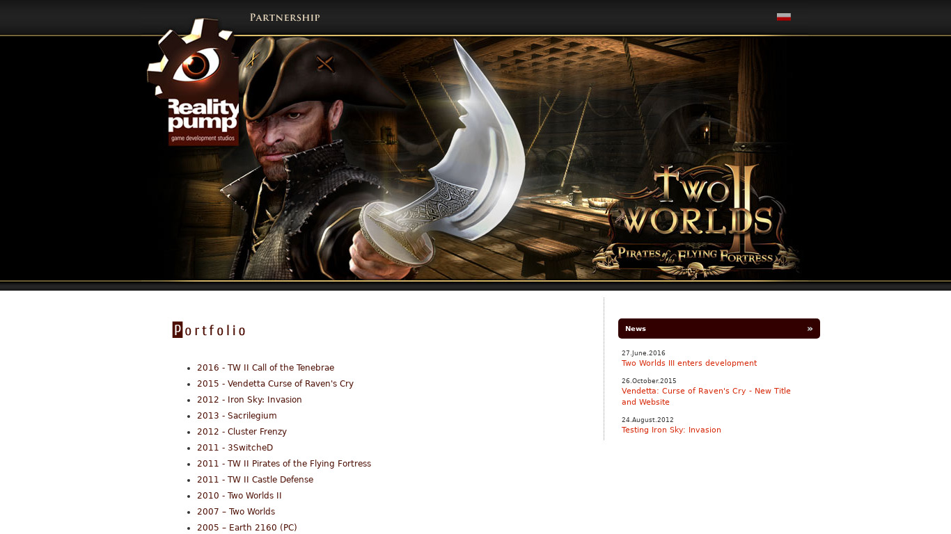 Two Worlds Landing page