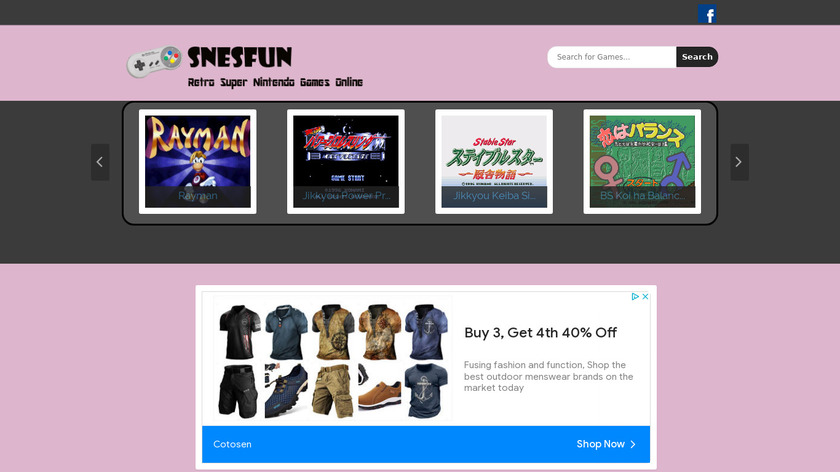 Snesfun Landing Page