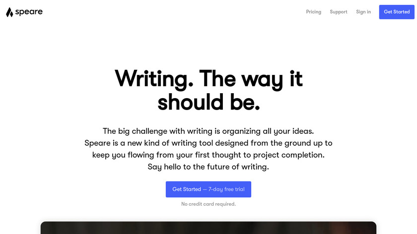 Speare Landing Page