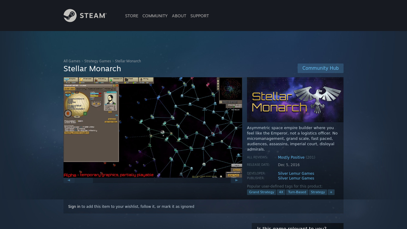 Stellar Monarch Landing page