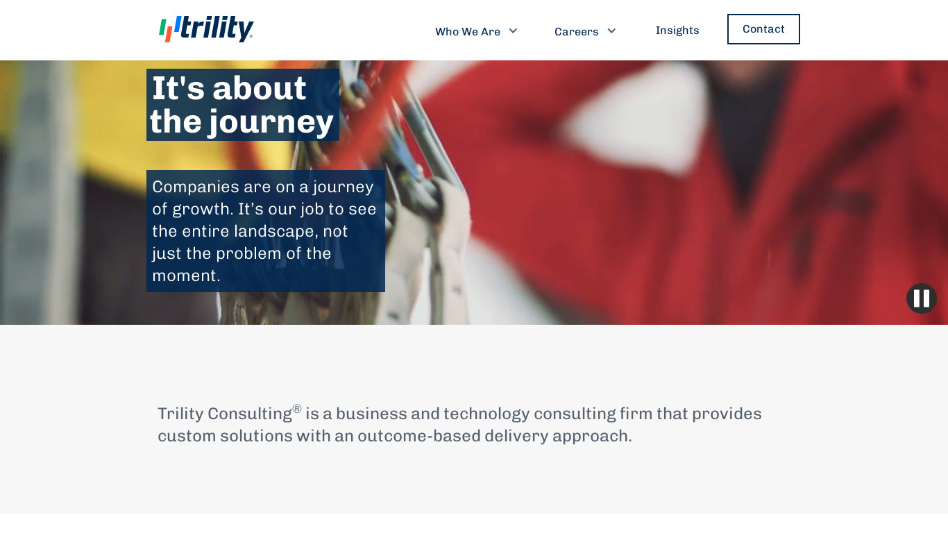 Trility Consulting Landing page