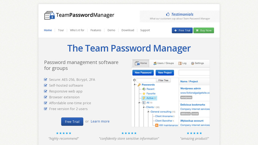 Team Password Manager Landing Page