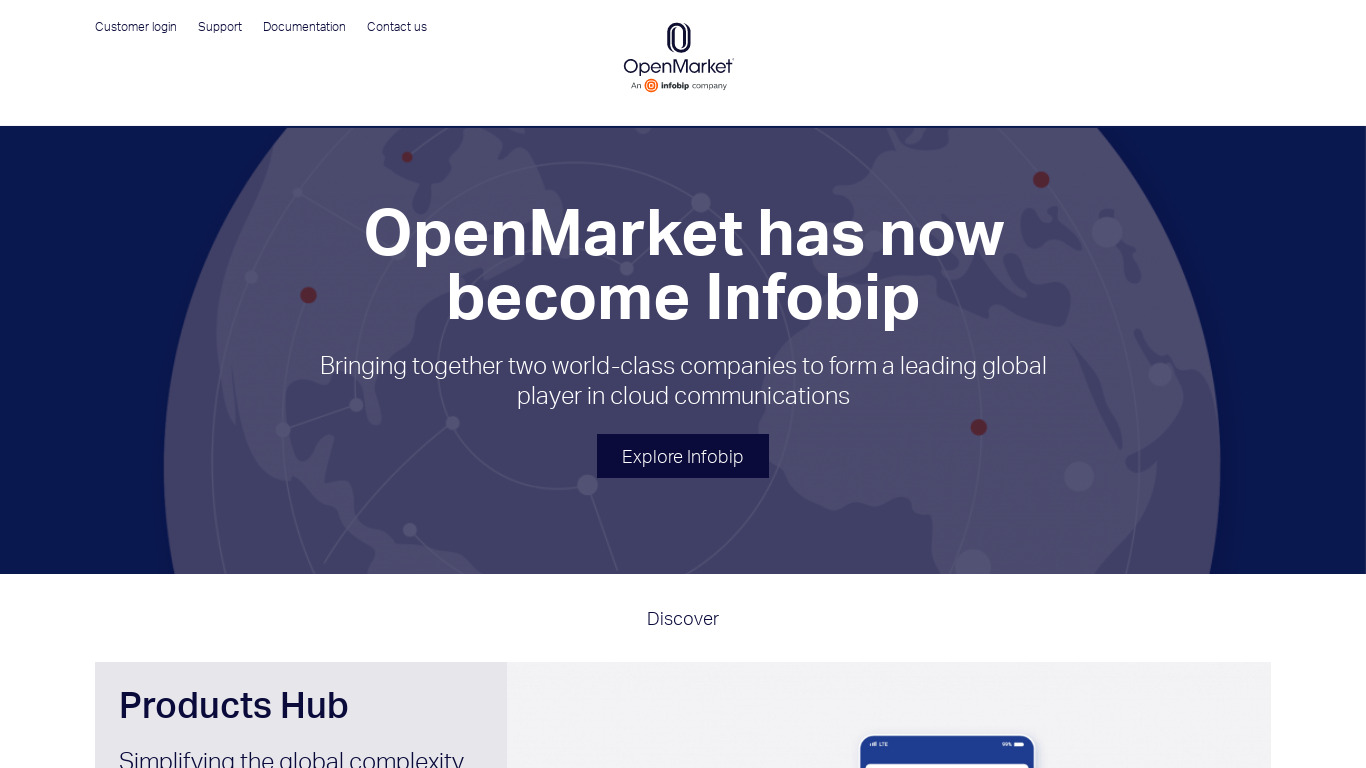 OpenMarket Landing page