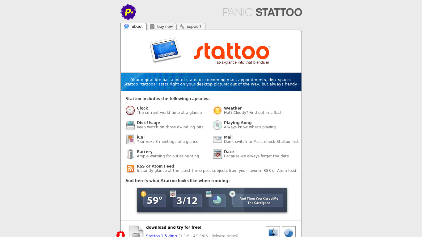 Stattoo Landing page