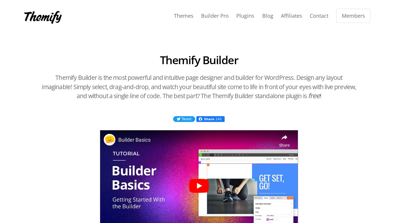 Themify Builder Landing page