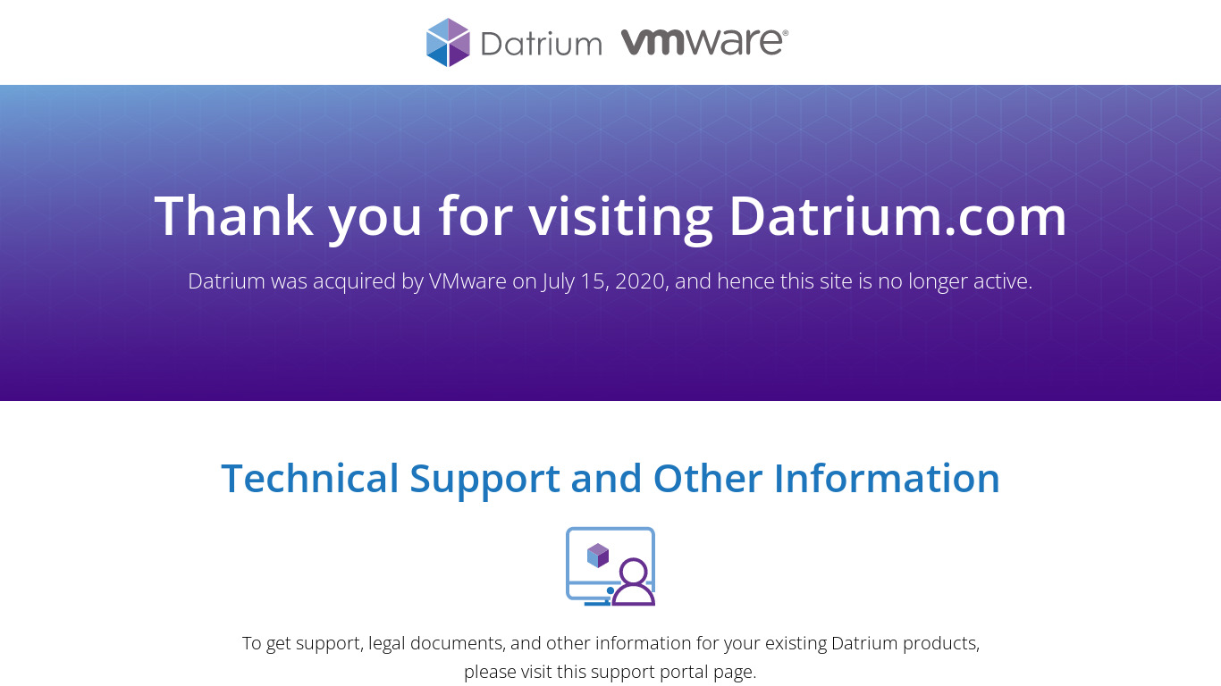 Datrium Landing page