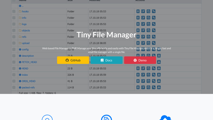 Tiny File Manager Landing Page