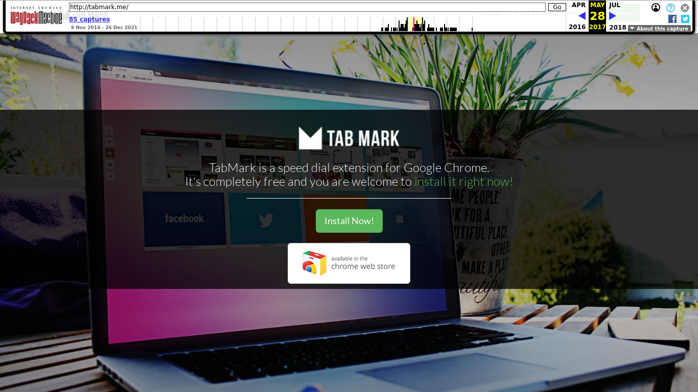 TabMark Landing page