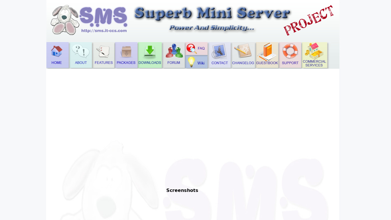 Superb Mini Server Landing page