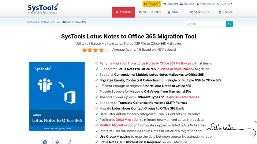 SysTools Mail Migration Office 365 Landing Page