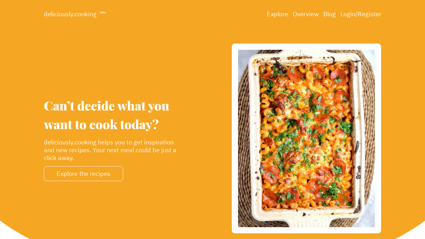 deliciously.cooking Landing page