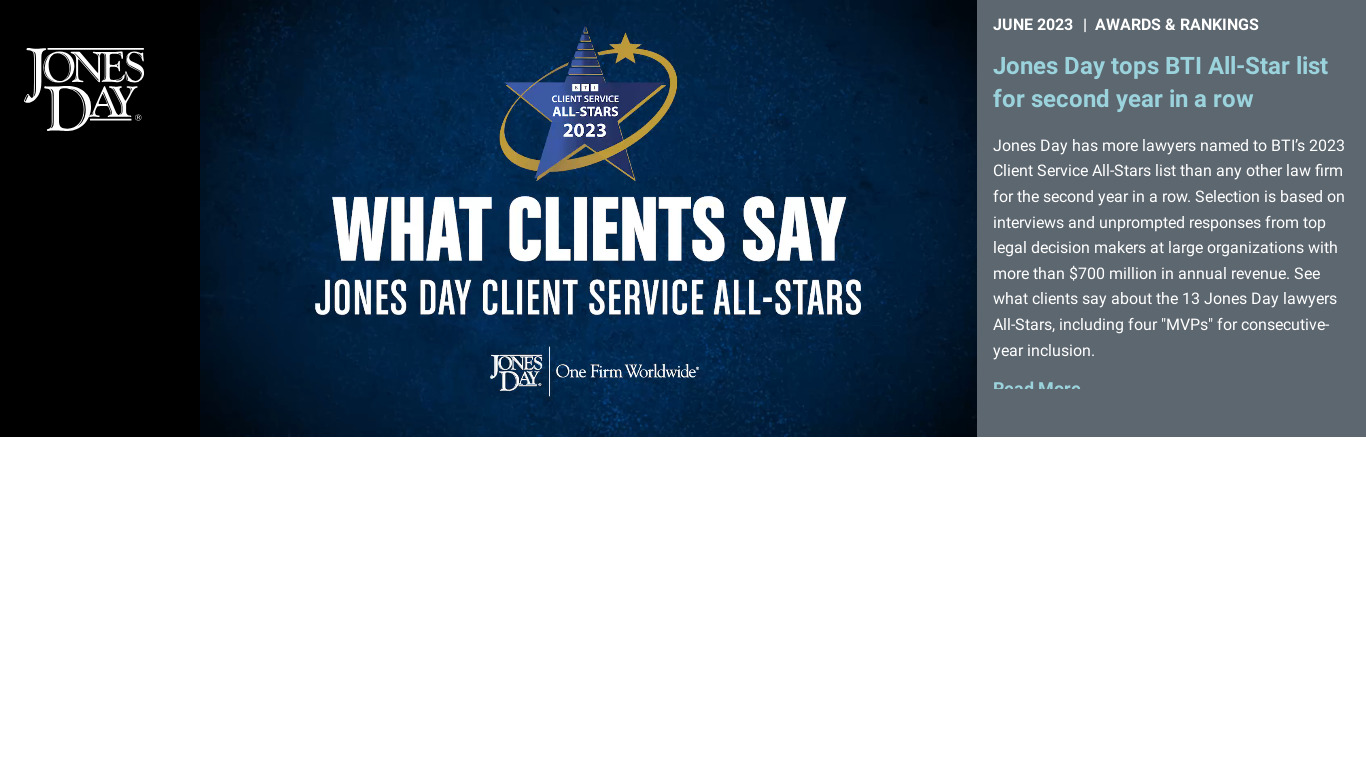 Jones Day Landing page