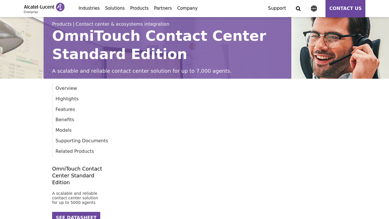 Alcatel-Lucent Call Center Office Landing page
