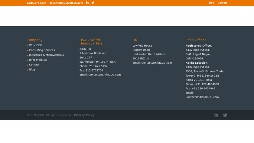 ICCG Inc. Landing Page