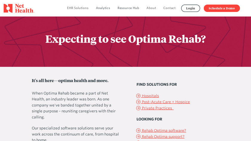 Optima Therapy for SNFs Landing Page