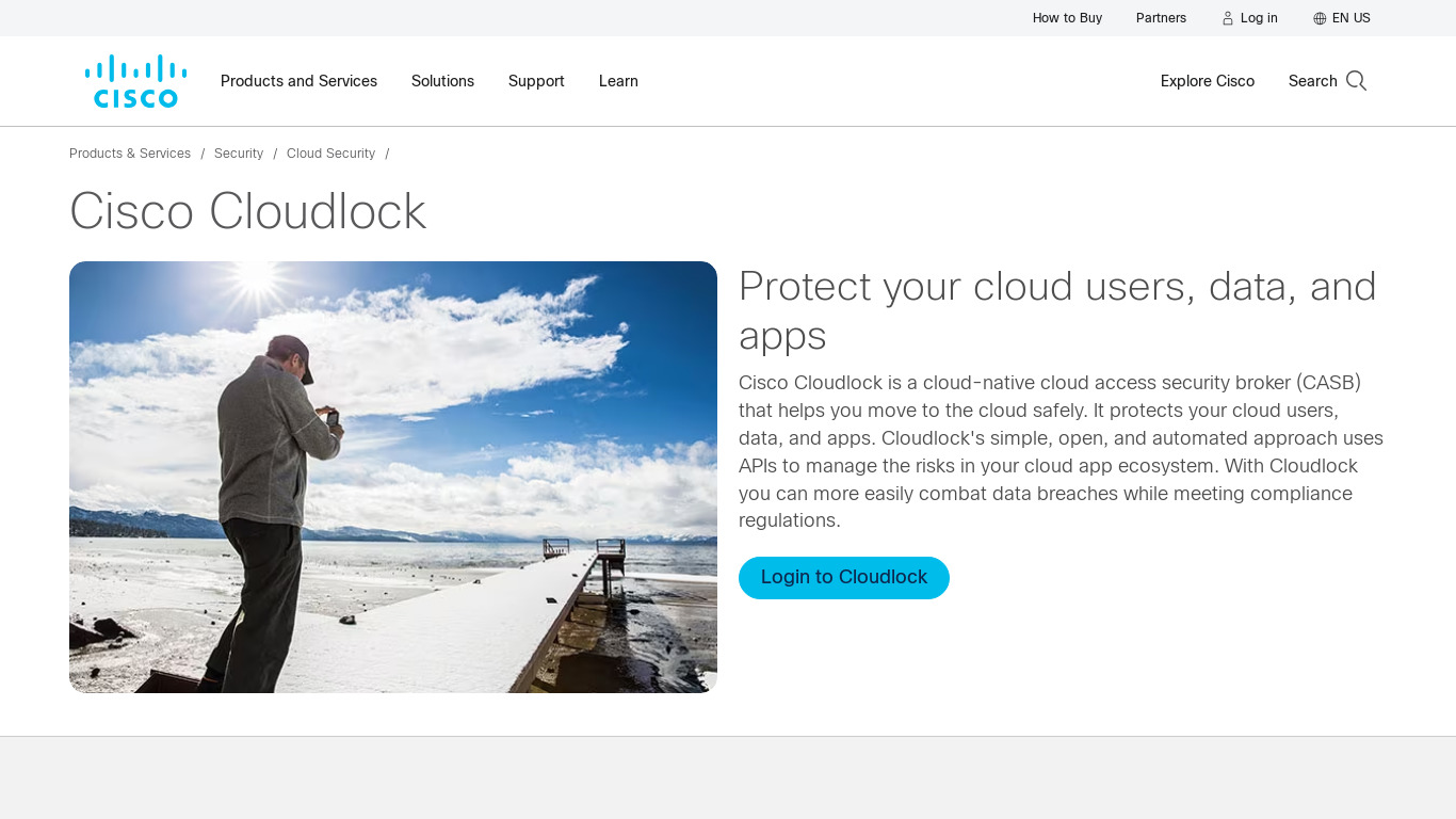 Cisco CloudLock Landing page