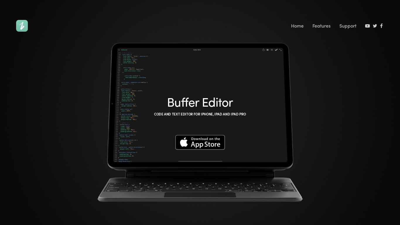 Buffer Editor Landing page